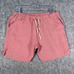 Alex Crane Linen Shorts Mens Large 32X6 Red Pink Bo Lightweight Summer Beach